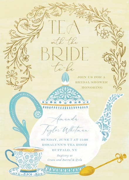 Bride's tea - bridal shower invitation