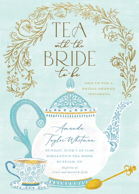 Bride's tea - invitación para fiesta