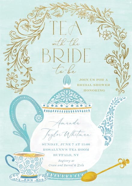 Bride's tea - bridal shower invitation