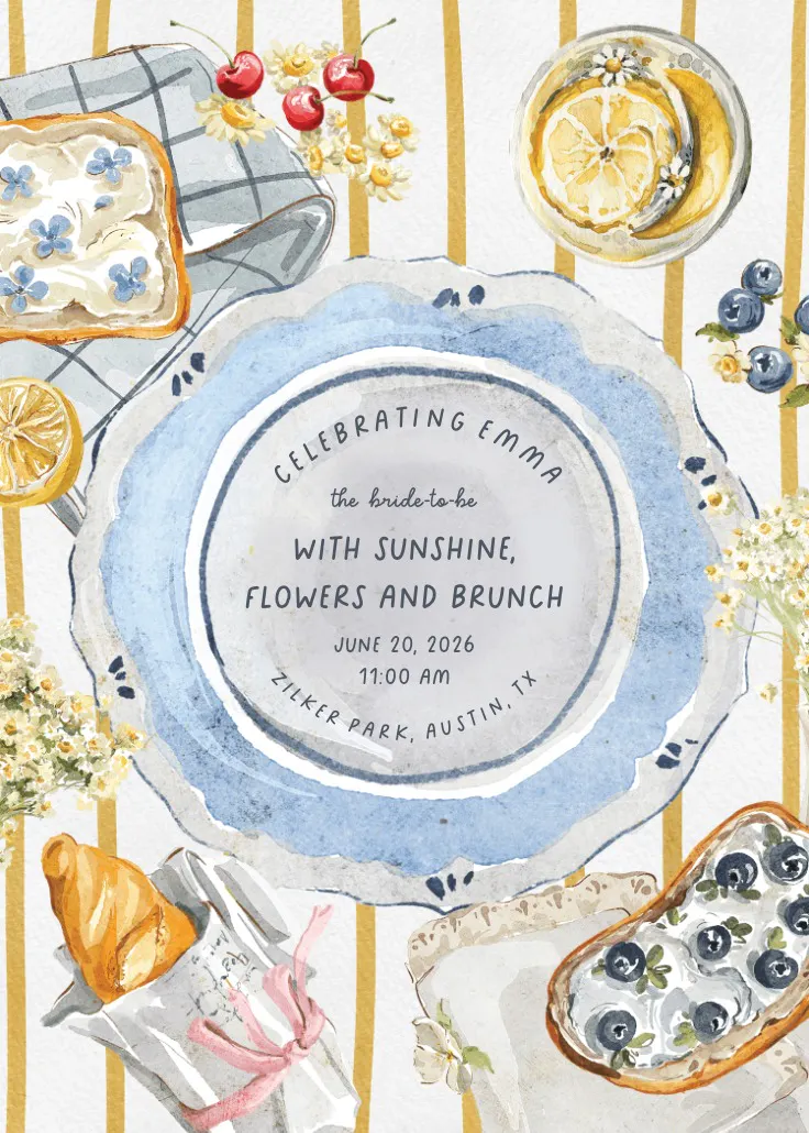 Bride and bloom - invito per festa