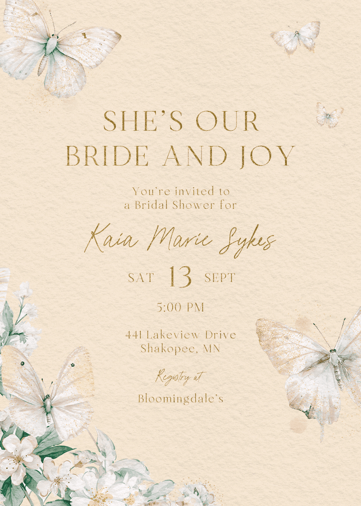 Bride and joy - bridal shower invitation