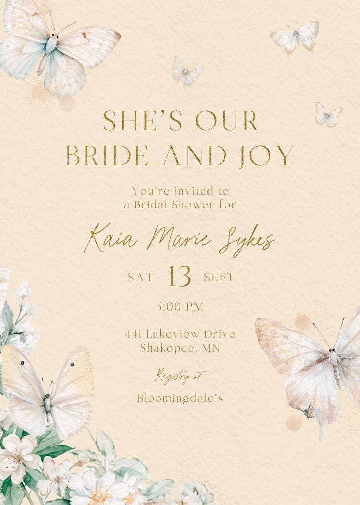 Bride and joy - invitación para fiesta