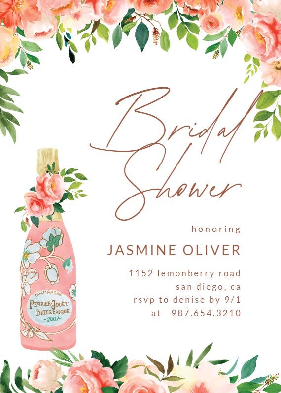 Brunch and bubbly -  invitación para bridal shower