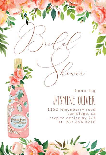 Brunch and Bubbly - Bridal Shower Invitation