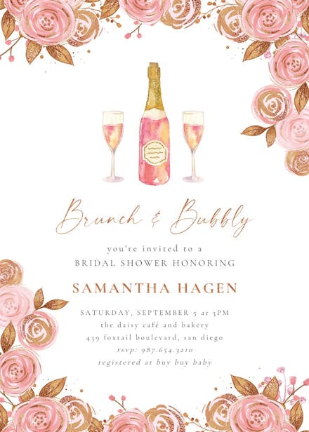 Brunch bubbly - brunch & lunch invitation