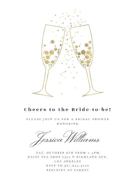 Bubbly glasses - bridal shower invitation