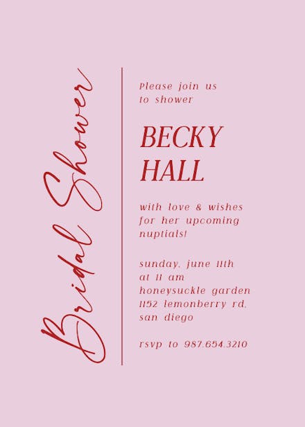 Charming wishes - bridal shower invitation