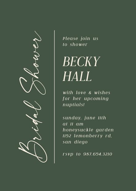 Charming wishes - bridal shower invitation