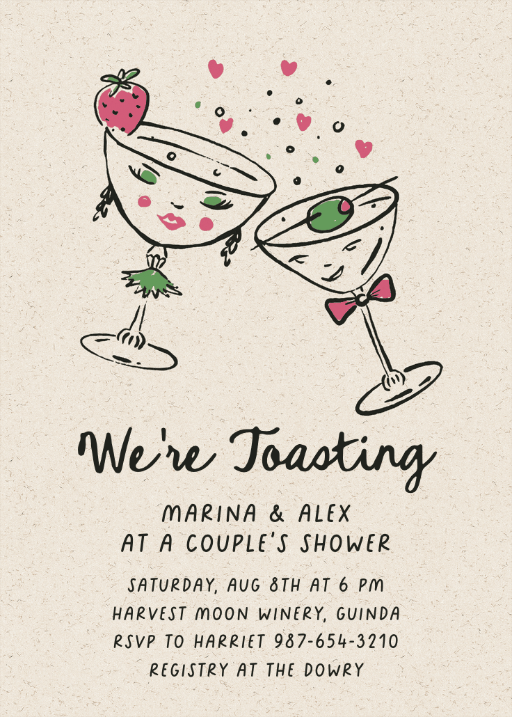 Cheeky cheers - bridal shower invitation