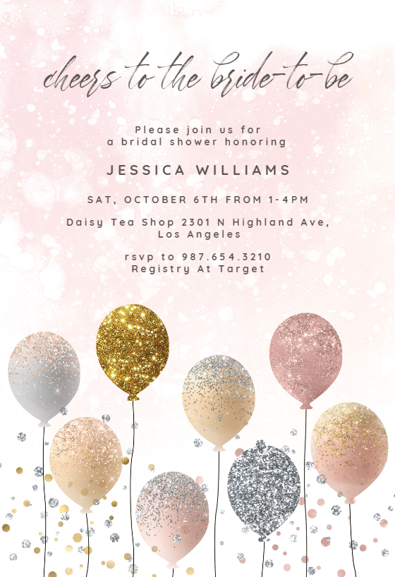 Glitter bubbly - Bridal Shower Invitation Template | Greetings Island