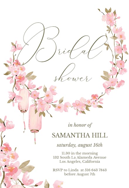 Cherry Blossom - Bridal Shower Invitation