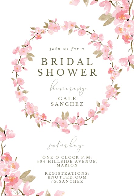 Elegant Cherry Blossom - Bridal Shower Invitation