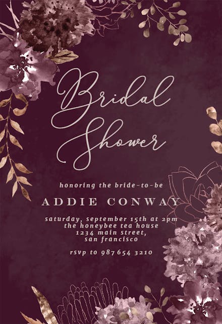 Chocolate Flowers - Bridal Shower Invitation