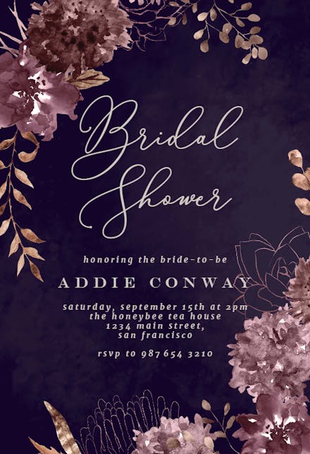 Chocolate Flowers - Bridal Shower Invitation Template | Greetings Island