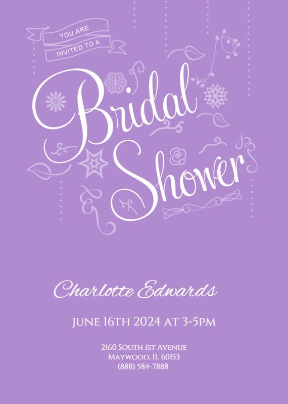Classic pink -  invitación para bridal shower