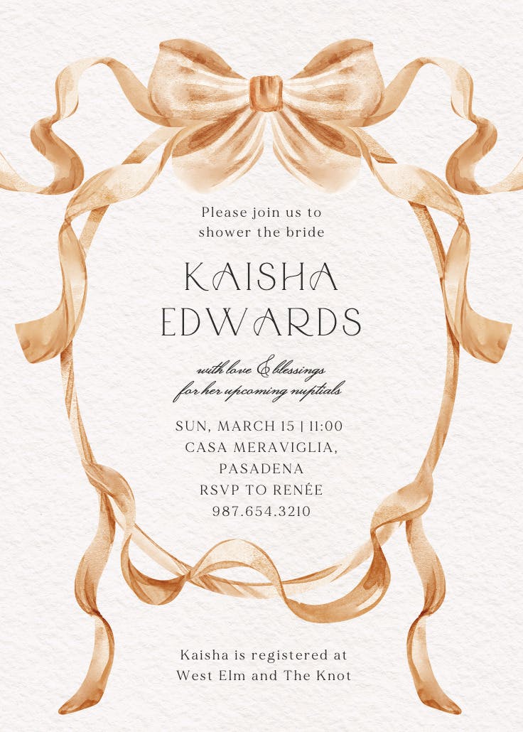 Classic ribbon - printable party invitation