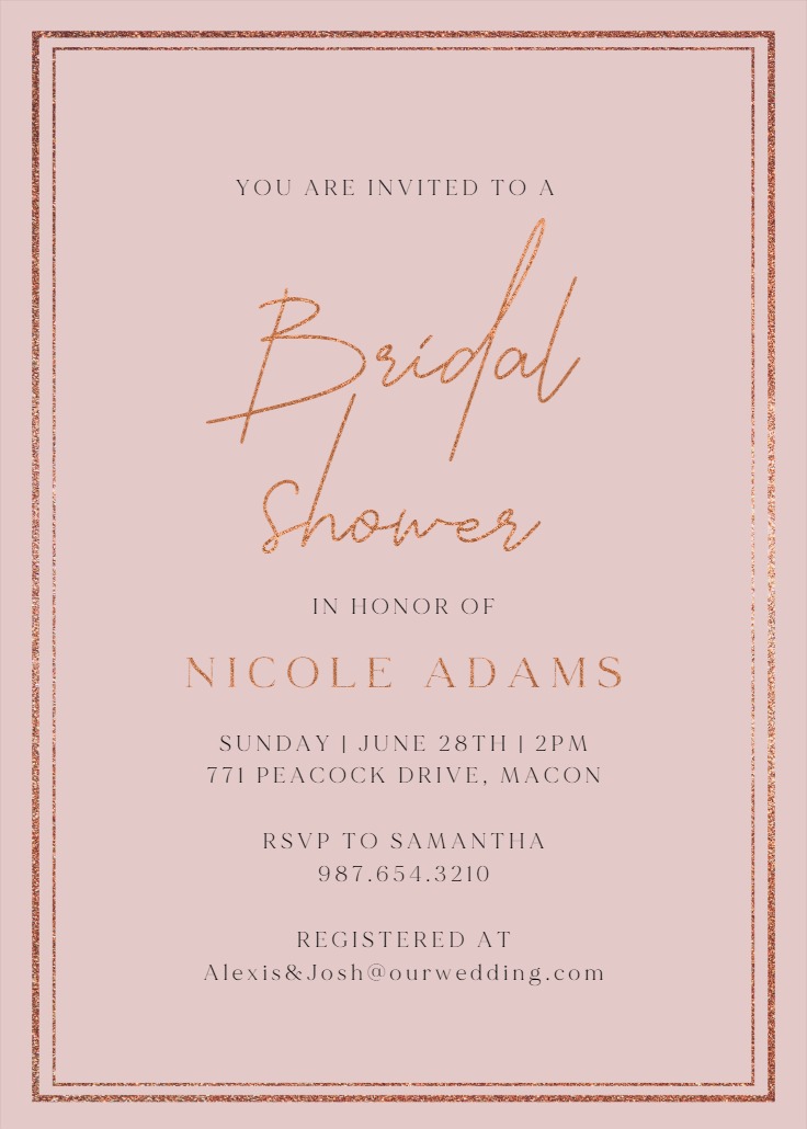 Classy Bridal Shower - Bridal Shower Invitation Template (Free ...