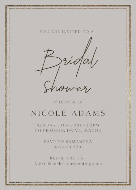 Classy Bridal Shower - Bridal Shower Invitation Template (Free ...