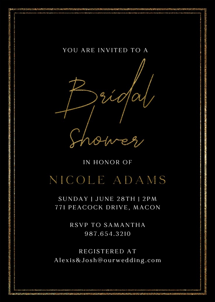 Classy Bridal Shower - Bridal Shower Invitation Template (Free ...