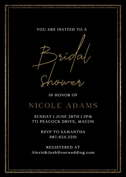 Classy Bridal Shower - Bridal Shower Invitation Template (Free ...