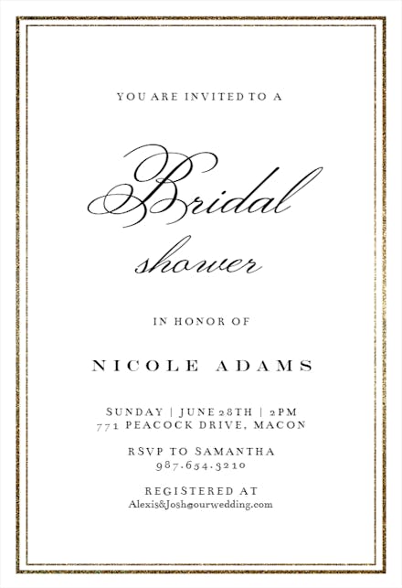 Classy Bridal Shower - Bridal Shower Invitation