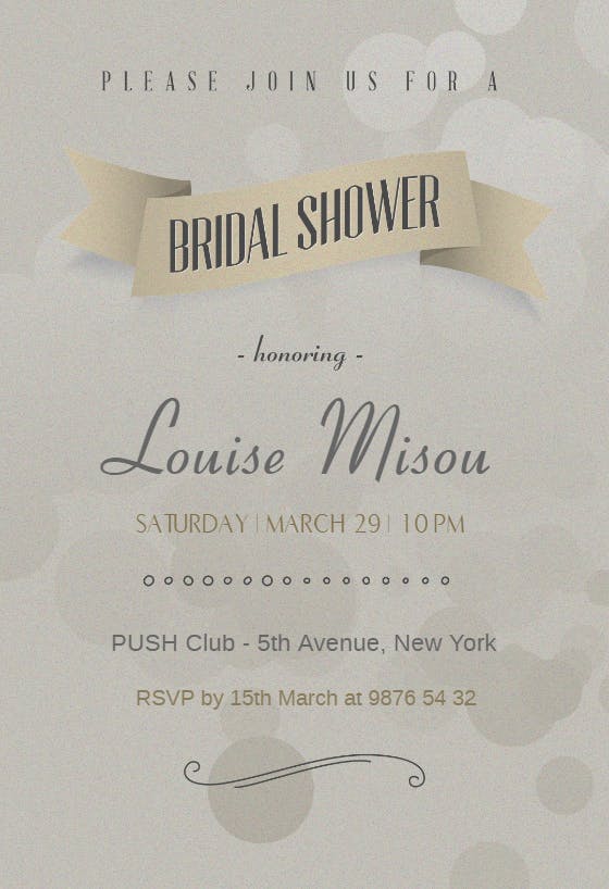 Classy shower - bridal shower invitation