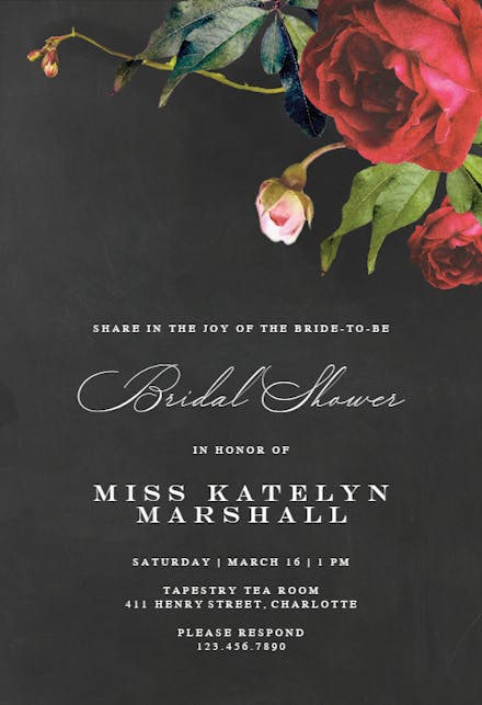Climbing roses - Bridal Shower Invitation