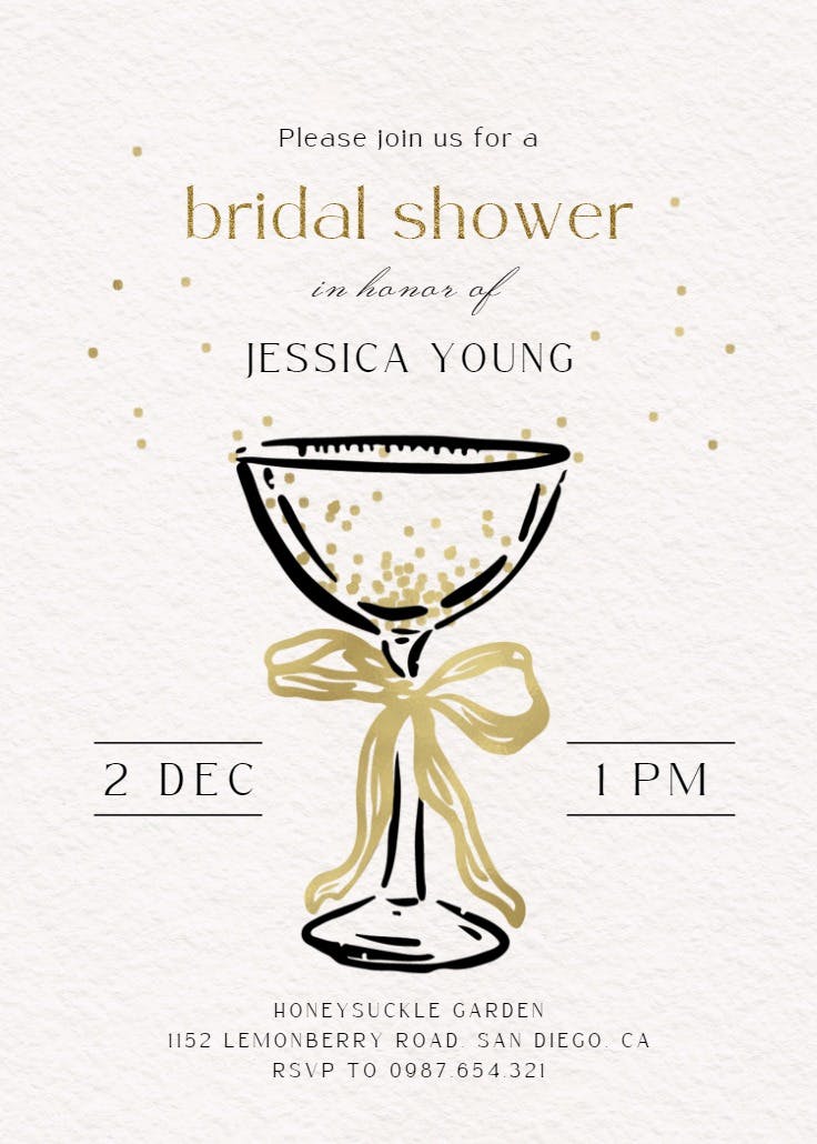 Cocktails call - bridal shower invitation