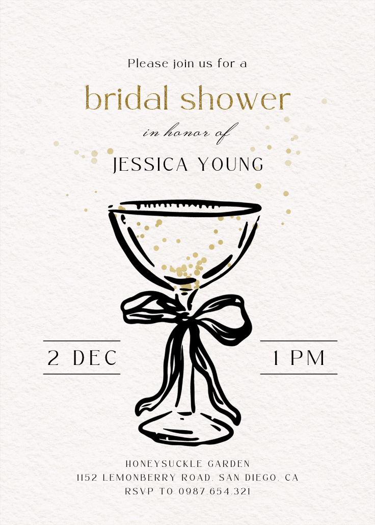 Cocktails call - invitación para bridal shower