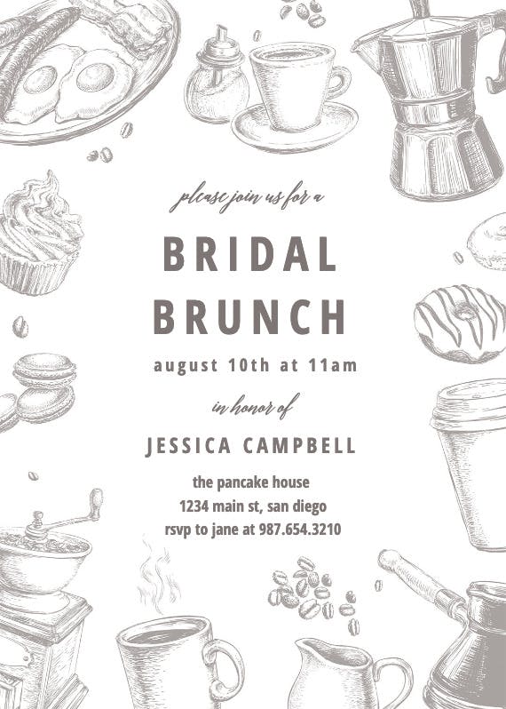 Coffee & cakes - bridal shower invitation
