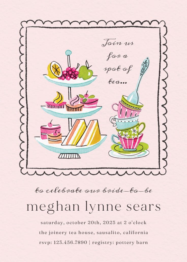 Colorful teatime - party invitation