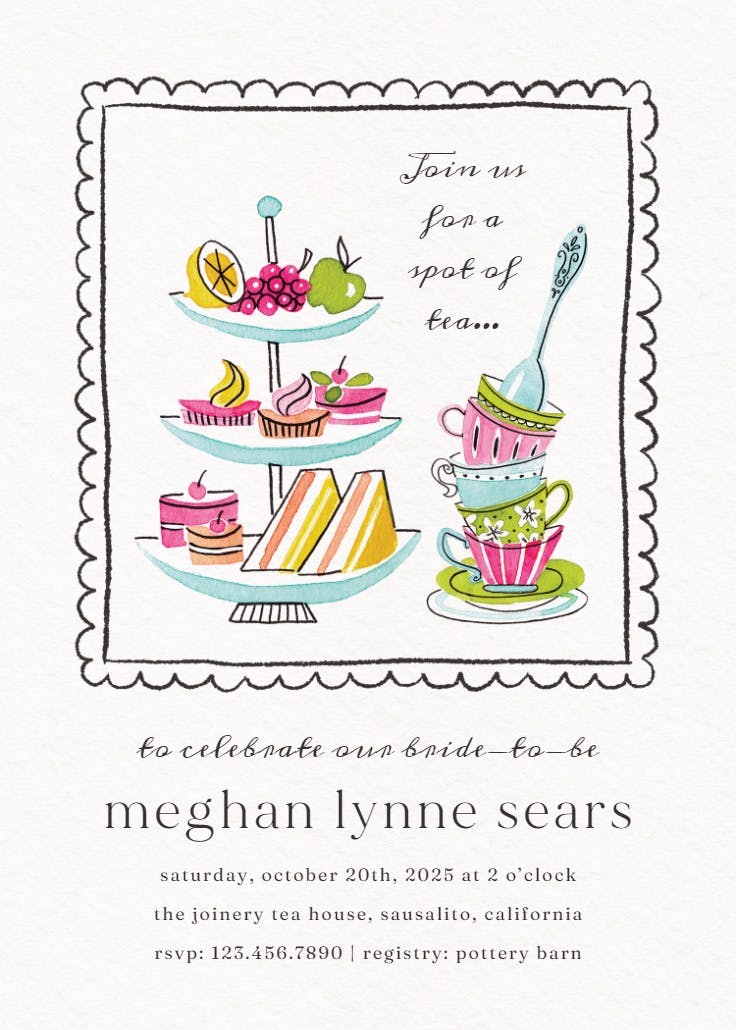 Colorful teatime - party invitation