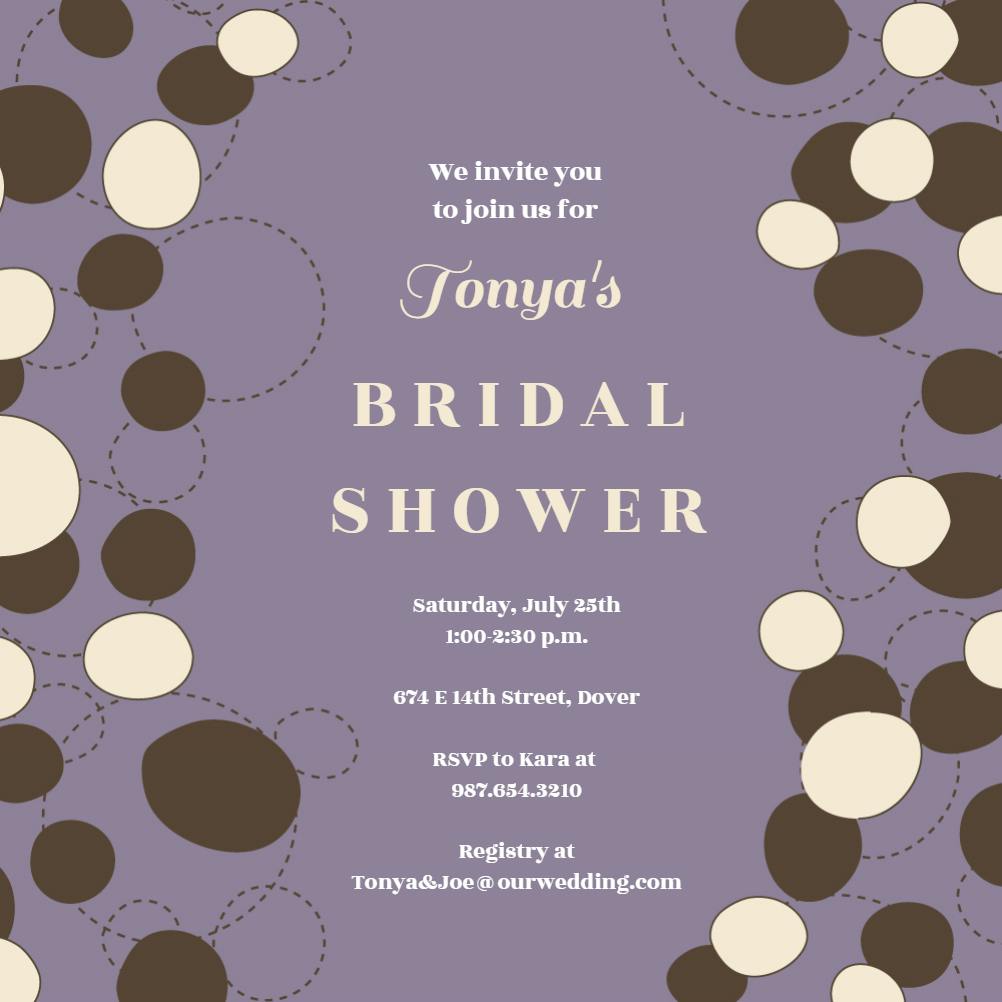 Contemporary cascade -  invitación para bridal shower