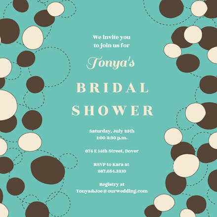Contemporary cascade - bridal shower invitation