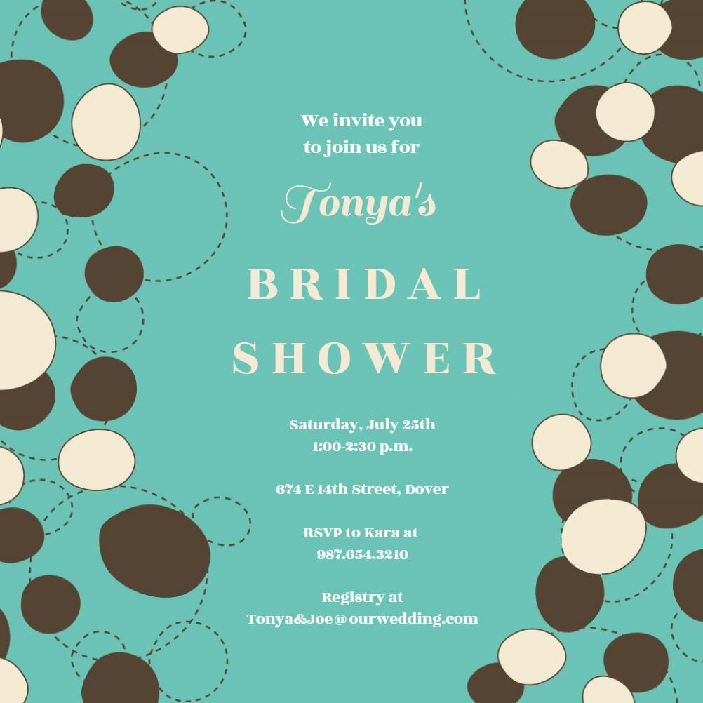 Contemporary cascade -  invitación para bridal shower