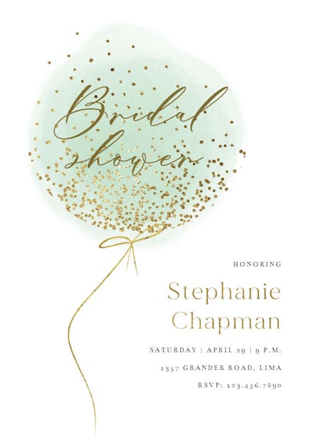 Cotton candy balloon - bridal shower invitation
