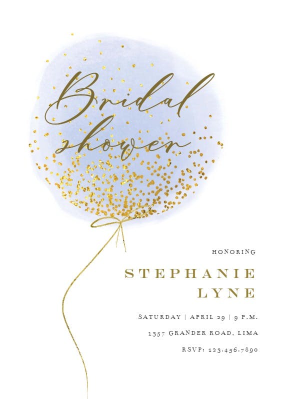 Cotton candy balloon - bridal shower invitation