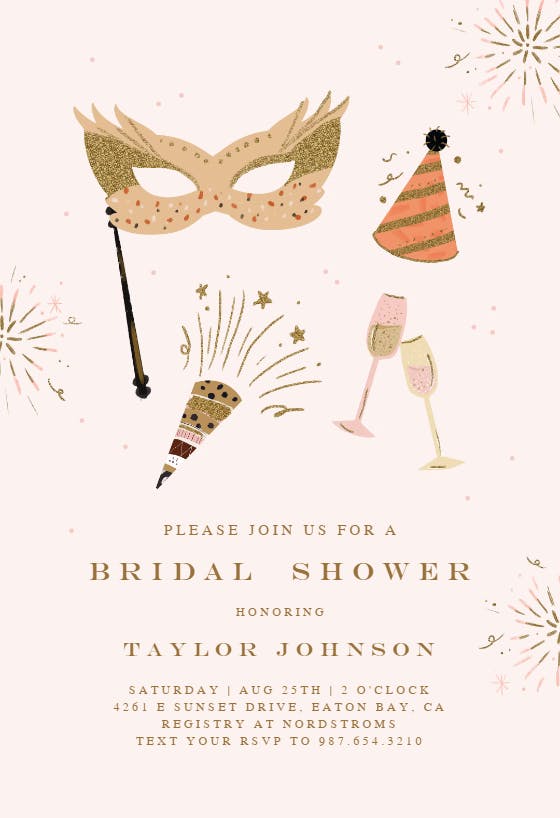 Crazy night -  invitación para bridal shower