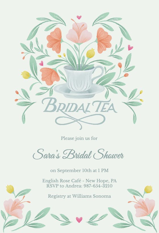Blossom haven -  invitación para bridal shower