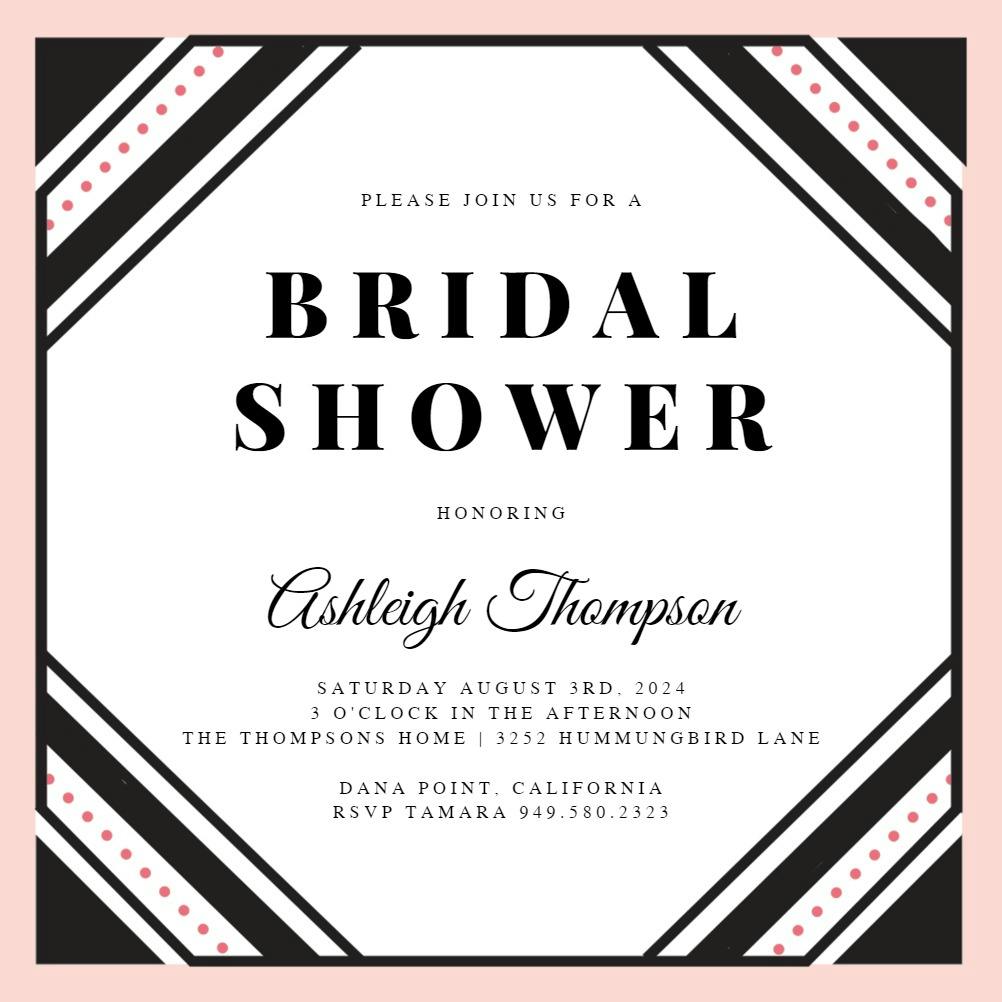 Cutting corners - bridal shower invitation