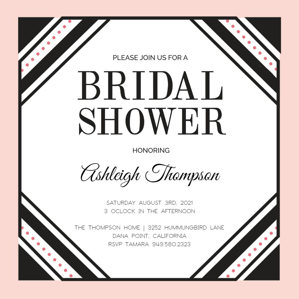 Cutting corners - bridal shower invitation