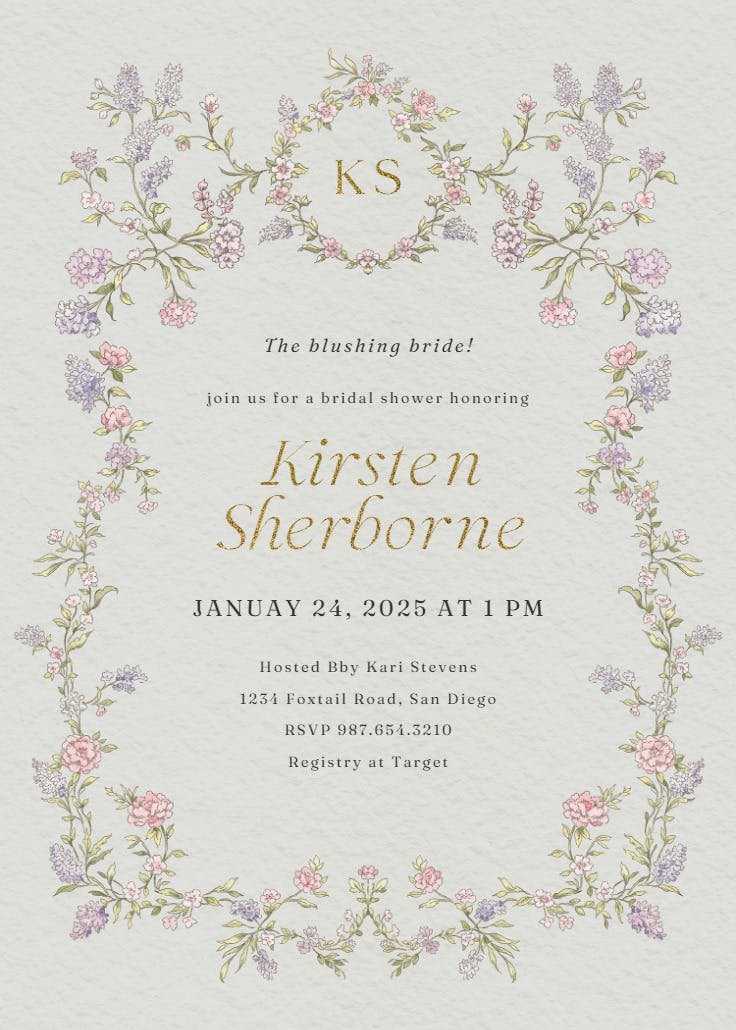 Dainty blossoms - party invitation