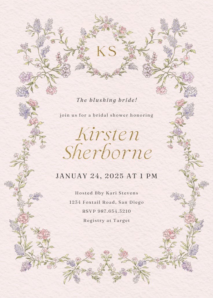 Dainty blossoms - party invitation