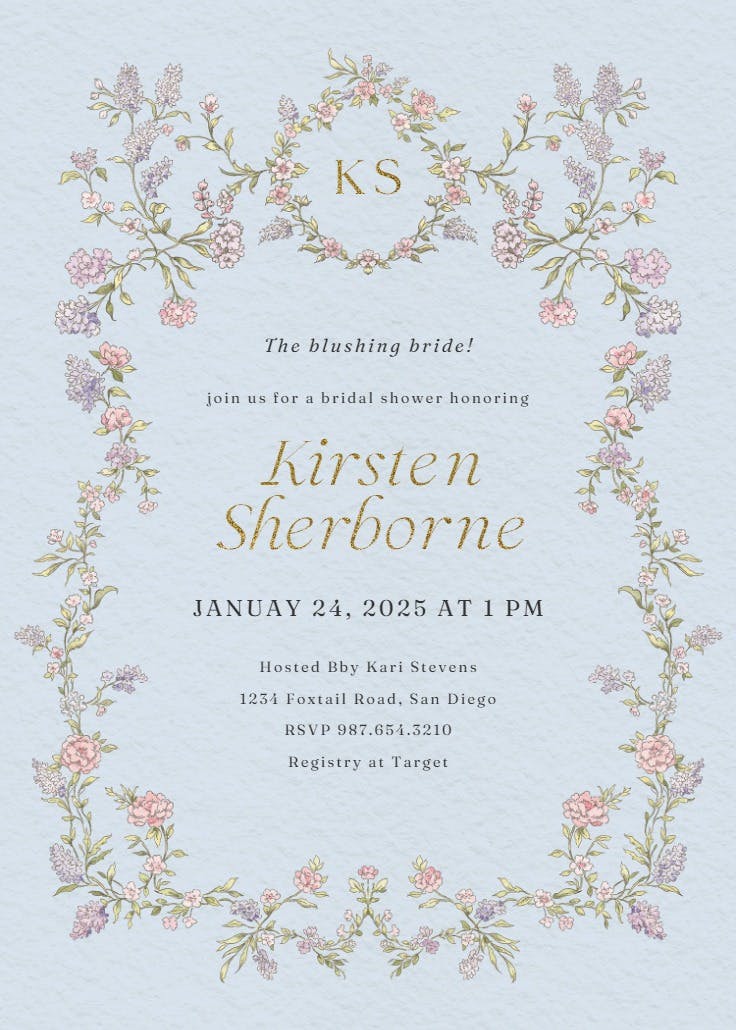 Dainty blossoms - party invitation