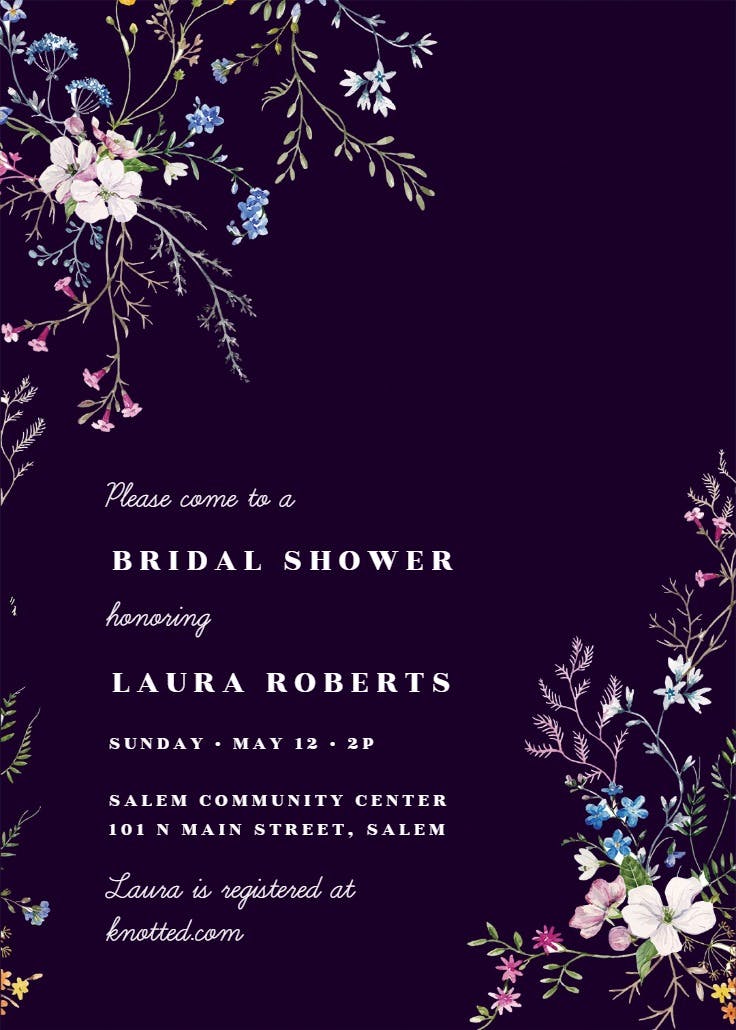 Dainty flowers - bridal shower invitation