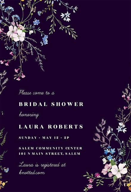 Dainty flowers - bridal shower invitation