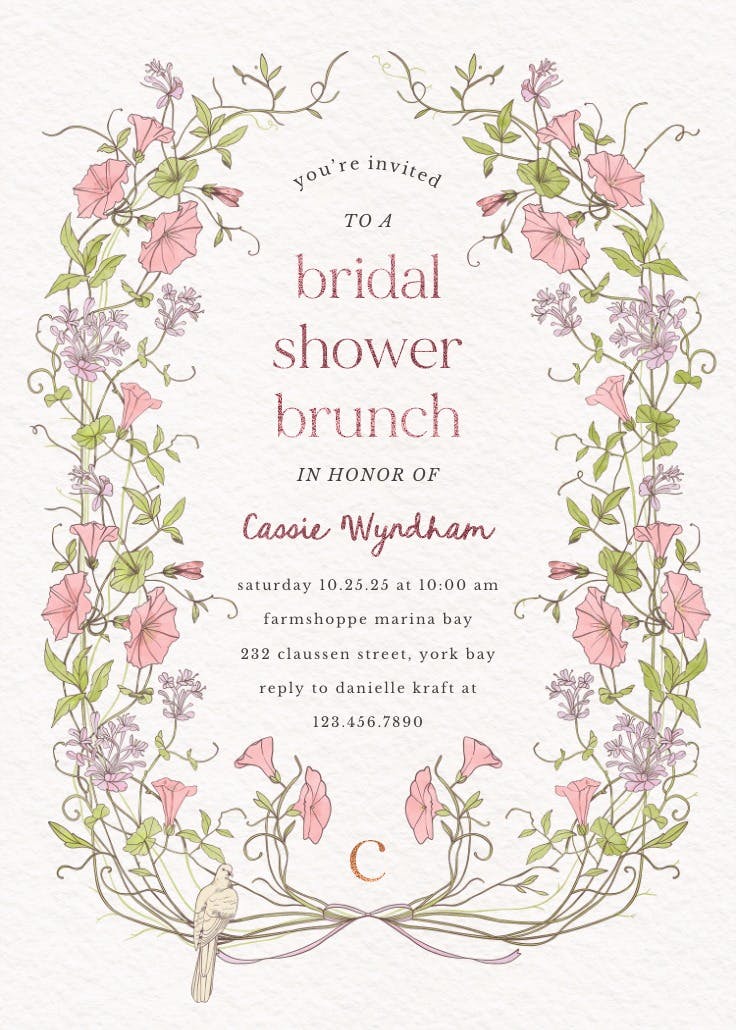 Dainty victorian - bridal shower invitation