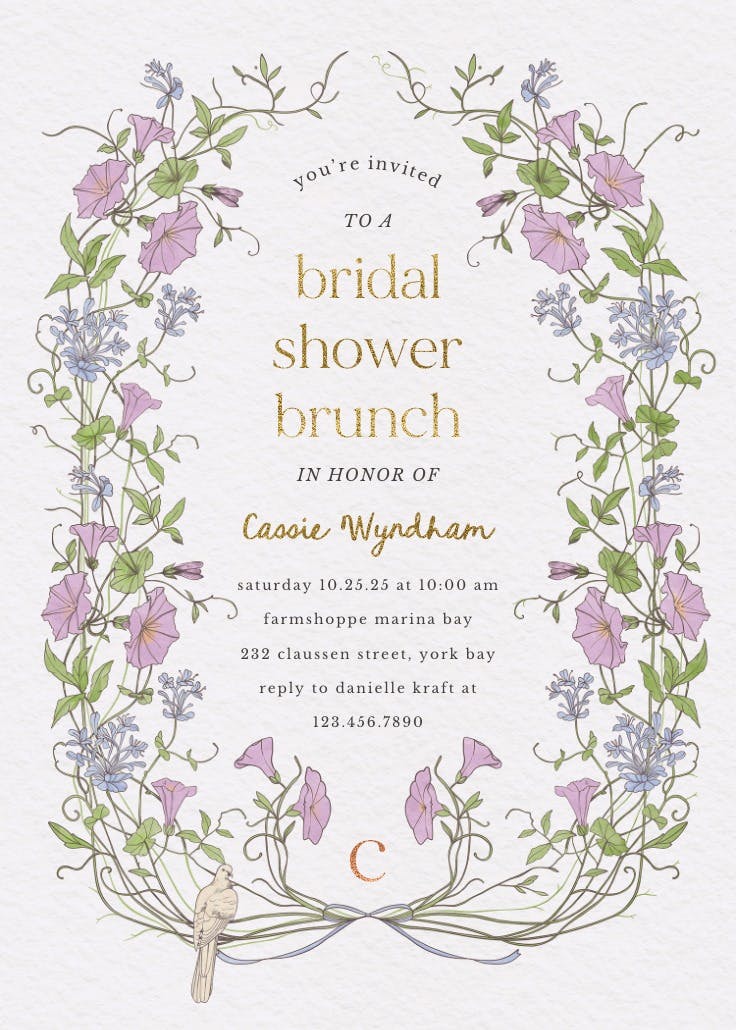 Dainty victorian - bridal shower invitation