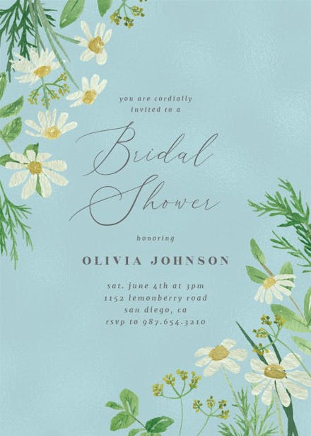 Daisy bouquet - bridal shower invitation