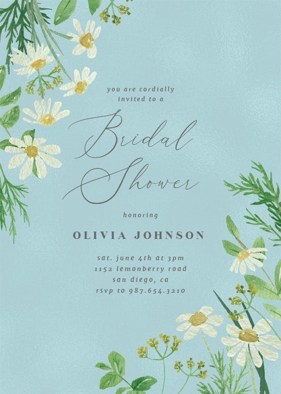 Daisy bouquet - bridal shower invitation